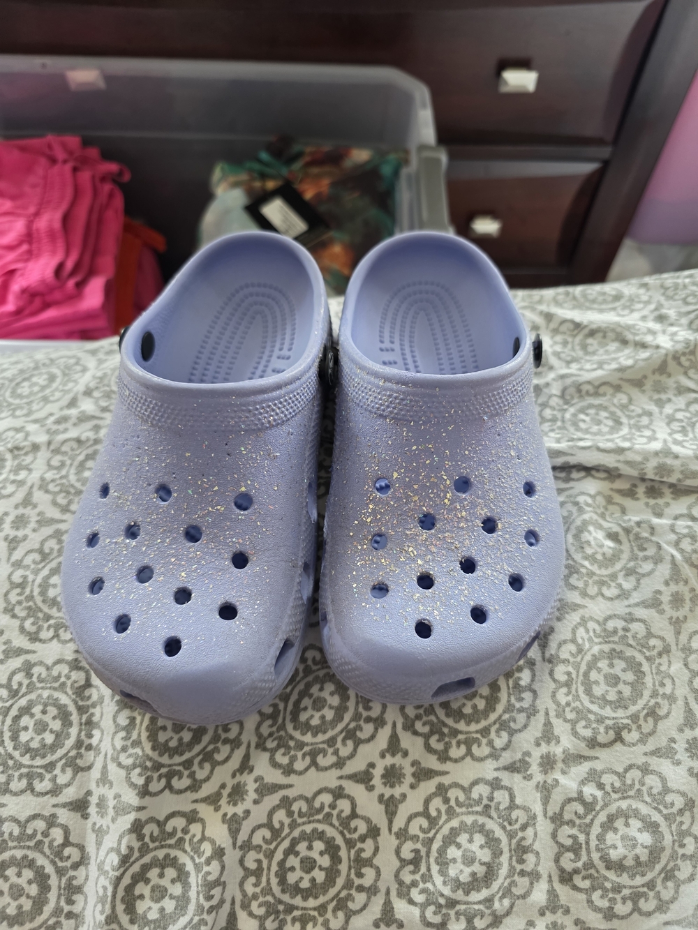 CROCS Kids Glitter Clogs - Light Lavender